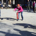 ⑤水消火器を使用した初期消火訓練