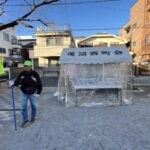 ①テントを設置して準備をしていたのですが