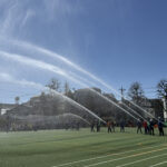 ⑭最後は恒例の「放水訓練」